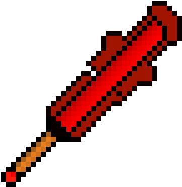 My First Pixel Art Flaming Bat - Weapon (370x420)