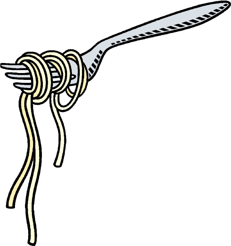 Pasta Clipart Spaghetti Fork - Spaghetti On A Fork Cartoon (746x800)