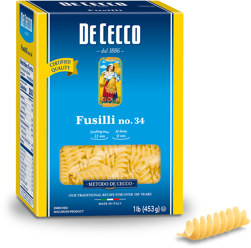 Drawn Macaroni Fusilli Pasta - Dececco Pasta (1024x855)