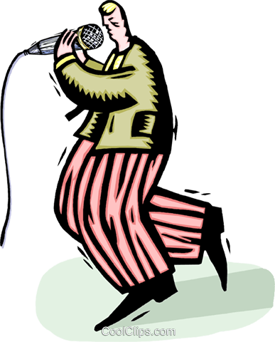 Singer Royalty Free Vector Clip Art Illustration - Singer Royalty Free Vector Clip Art Illustration (387x480)