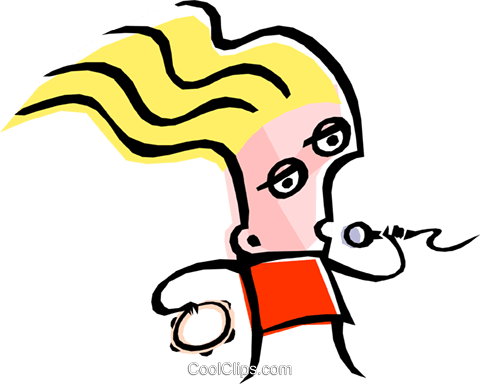 Cool Female Singer Royalty Free Vector Clip Art Illustration - Singer Animated (480x384)