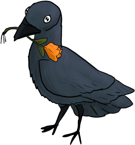 Clip Art Download Bird And Flower By - American Crow (509x562)
