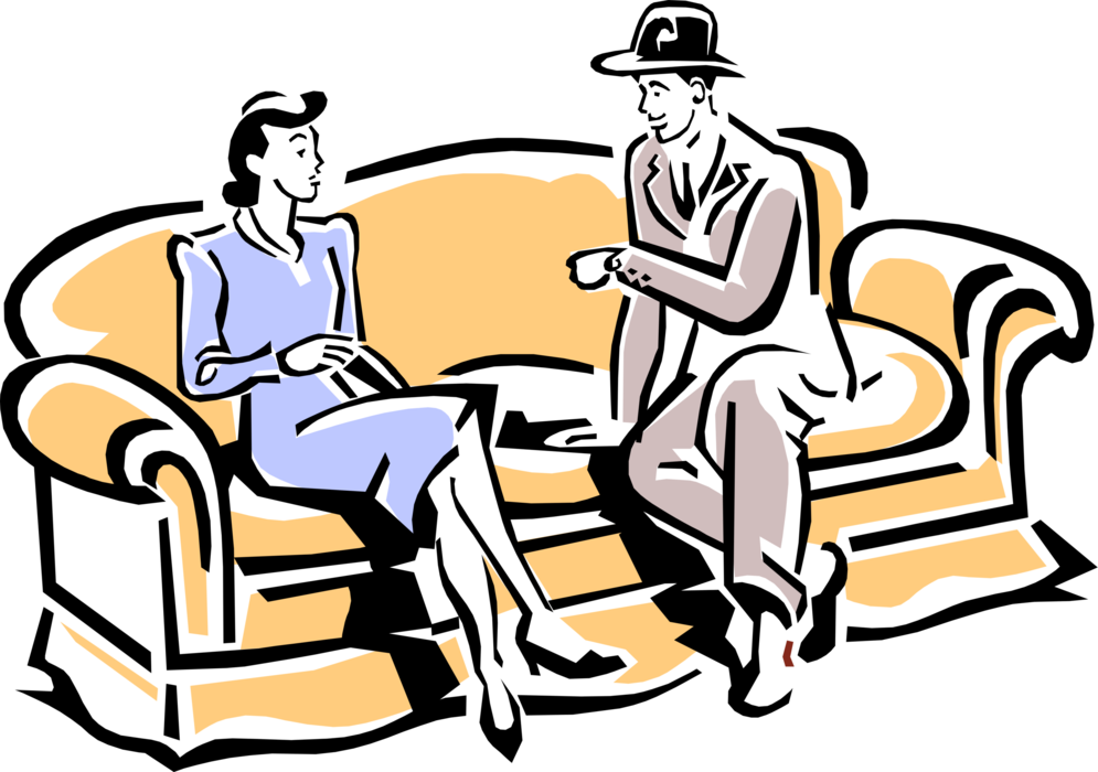 Couple Having A Conversation Royalty Free Vector Clip - Person (995x700)