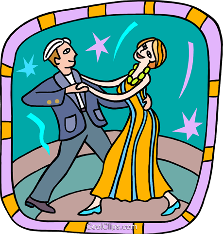 Dancing Couple Royalty Free Vector Clip Art Illustration - Dance (459x480)