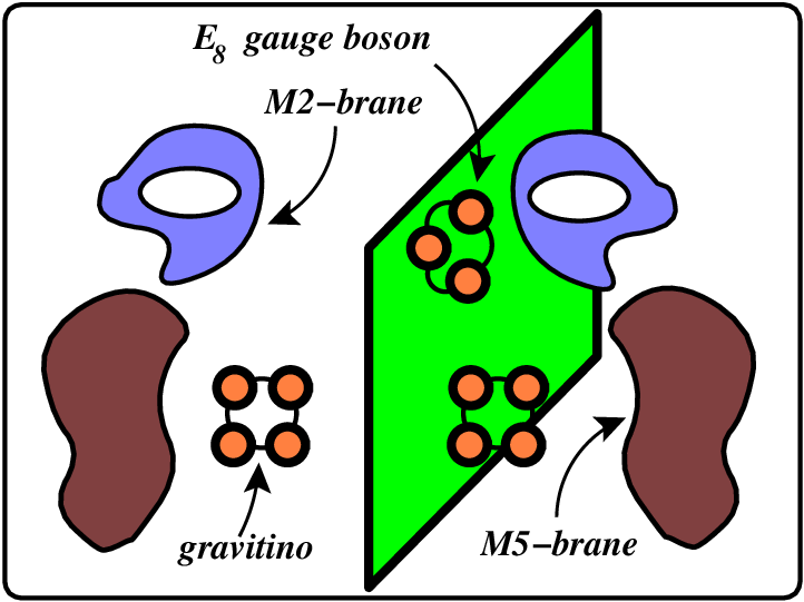 A Typical State In Heterotic M-theory - Cartoon (722x541)