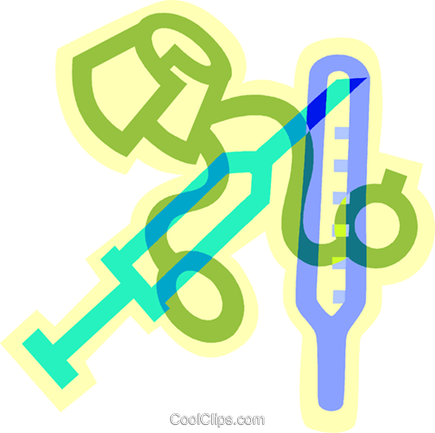 Thermometer And Blood Pressure Gauge Royalty Free Vector - Graphic Design (480x477)