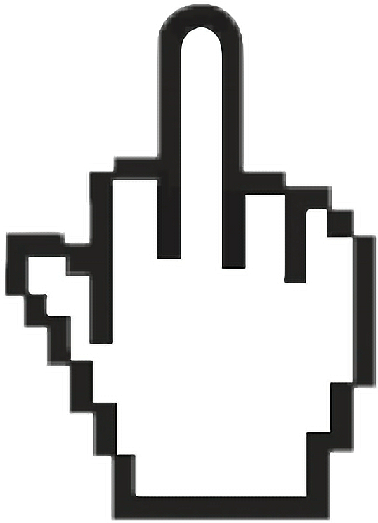 Black White Chat Computer Report Abuse - Middle Finger Cursor Png (538x744)