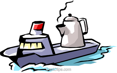 Ship With Teapot Royalty Free Vector Clip Art Illustration - Ship With Teapot Royalty Free Vector Clip Art Illustration (480x299)