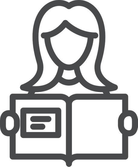 Woman Read A Book Line Icon - Usuarios Del Signo (457x550)