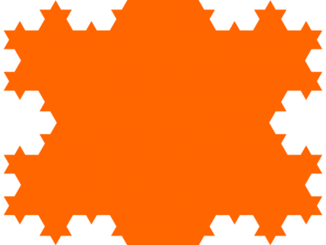 Snowflake Clipart Orange - Koch Snowflake (640x480)