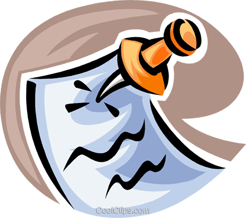Memo And A Pushpin Royalty Free Vector Clip Art Illustration - Clipart Note De Service (480x425)