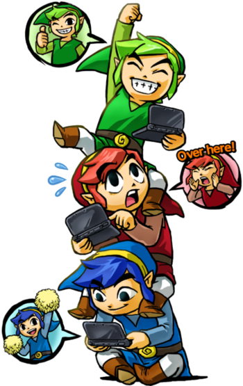 The Tri Force Heroes - Legend Of Zelda Triforce Heroes (350x555)
