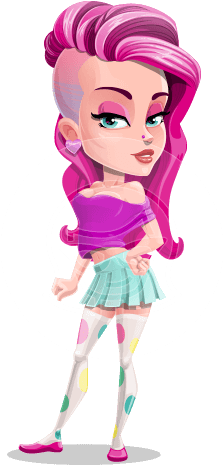 Magenta Stockings The Sexy Rebel - Sexy Vector Girls (460x464)