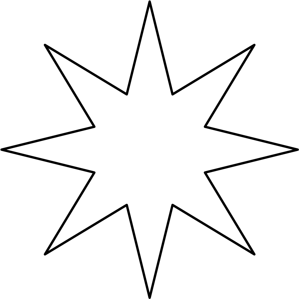 8 Point Star Black Void - Nine Point Star Png (1056x1056)