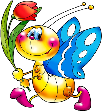 Cartoon - Butterfly With Tulips Sticker (400x400)