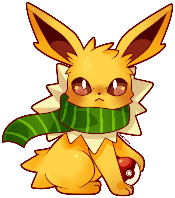 Image Freeuse Library Commission - Jolteon With Scarf (800x800)