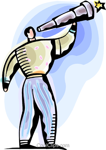 Man Looking Through Telescope Royalty Free Vector Clip - Man Looking Through Telescope Clip Art (339x480)