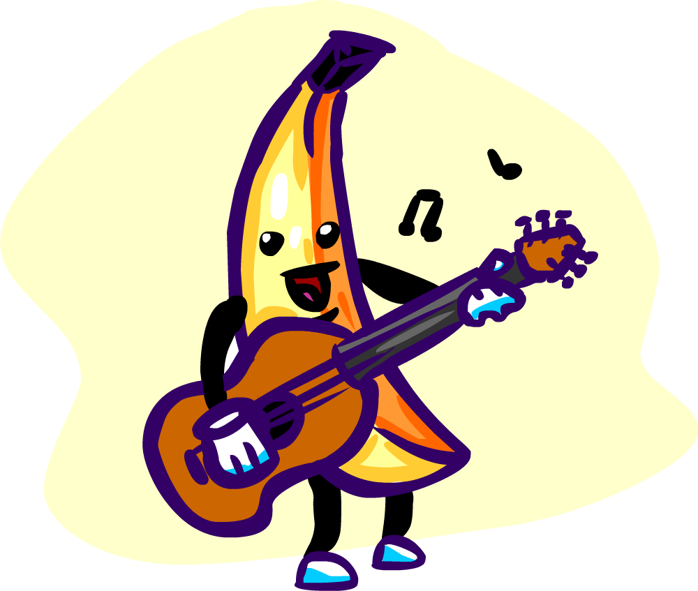 Cat Clip Art Free Library Techflourish Collections - Banana Playing Guitar (1000x847)