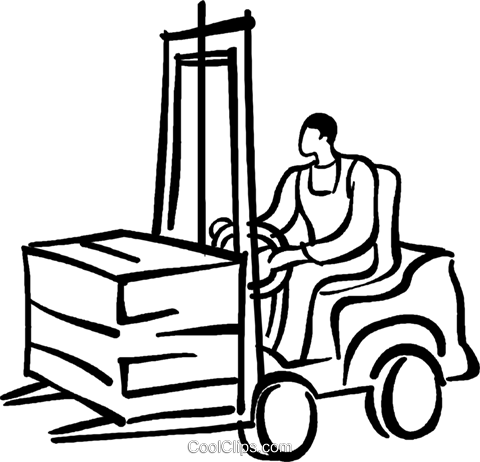 Graphic Free Library Fork Lift Drawing At Getdrawings - Forklift Clipart (480x462)