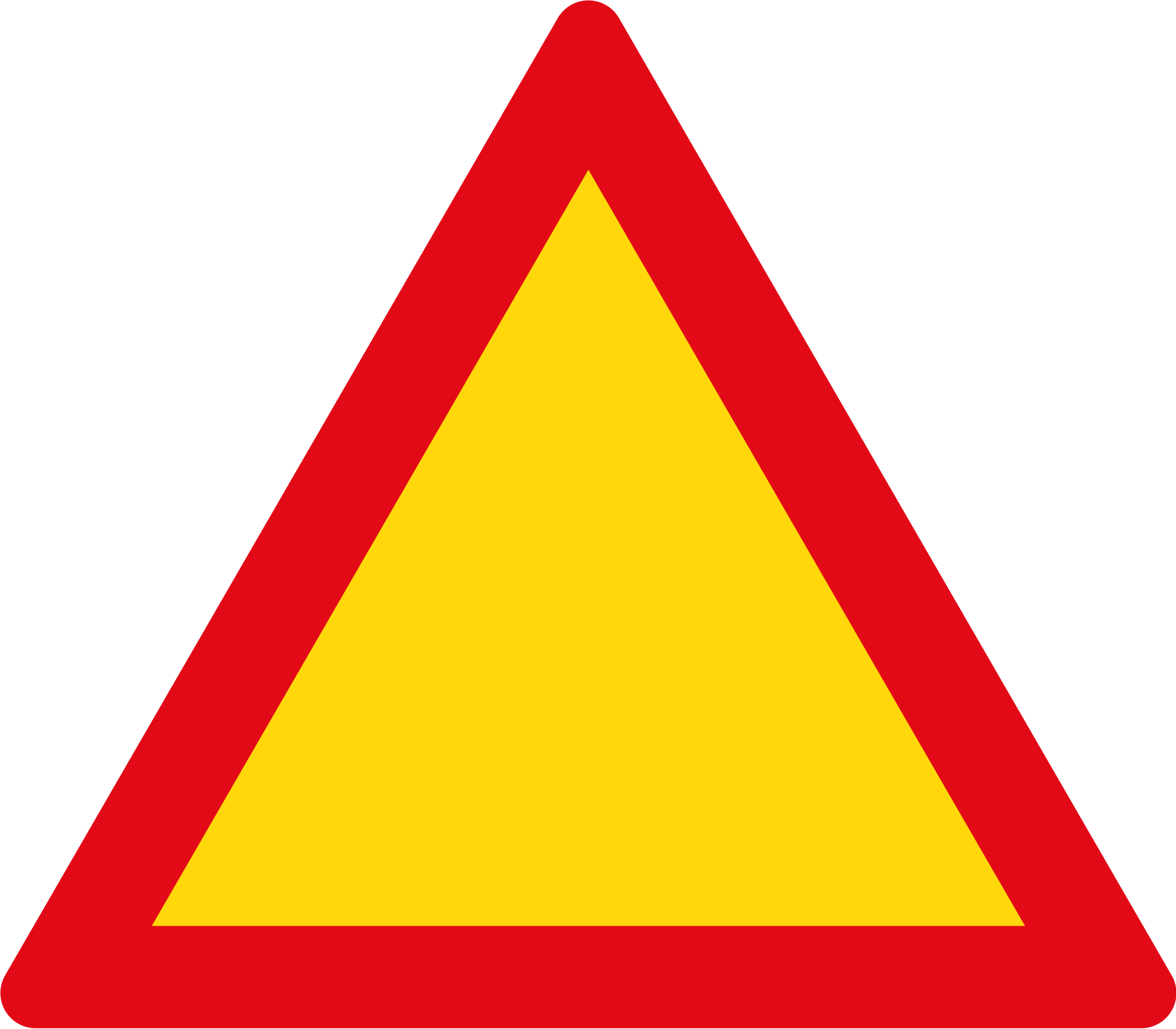 Cone Clipart Warning - Tw345 Road Sign (2000x1750)