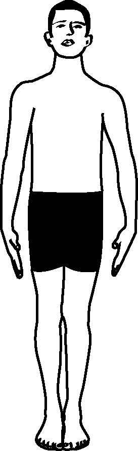 Place Both Feet Together, Body Weight Evenly Balanced - Illustration (273x890)