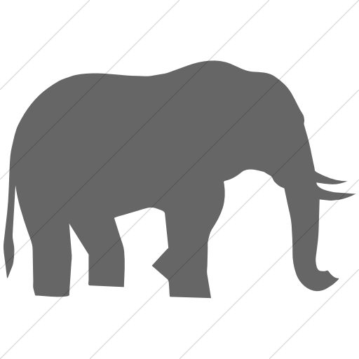 Animals African Elephant Icon Simple Gray - Elephant Black And White Simple (512x512)