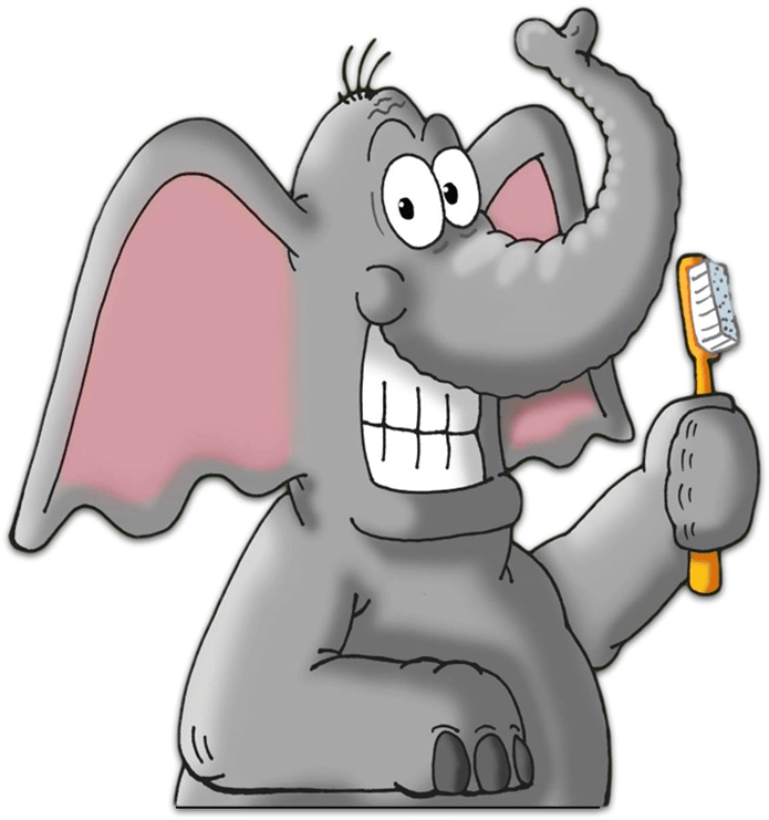 Elephant Brushing Teeth Clipart - Elephant Brushing Teeth Clipart (716x764)