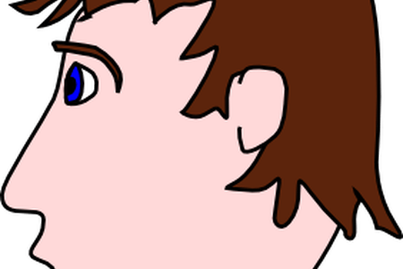 Elephant Side Clipart K - Cartoon Man Head Side View (450x300)