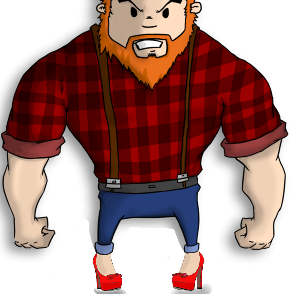 Burly Heeled Men - Cartoon Lumberjack (1003x1003)