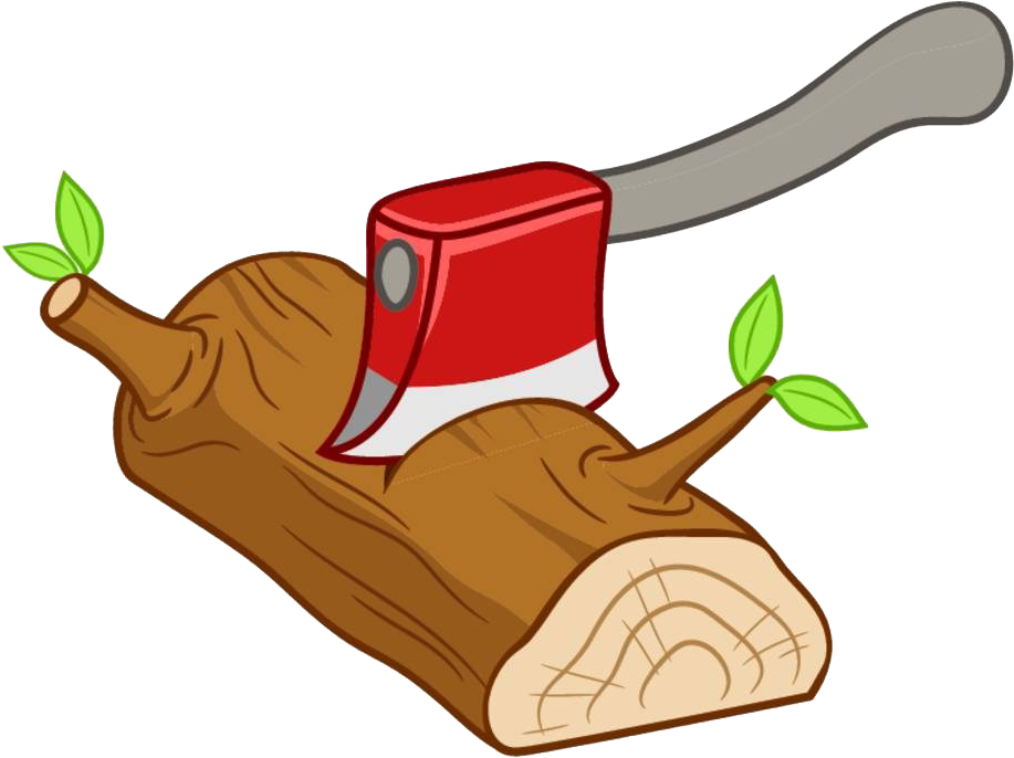 Mounting Clip Lumber - Axe Cutting Wood Cartoon (1000x750)