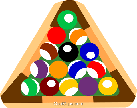 Pool Balls Royalty Free Vector Clip Art Illustration - Christmas Tree (480x377)
