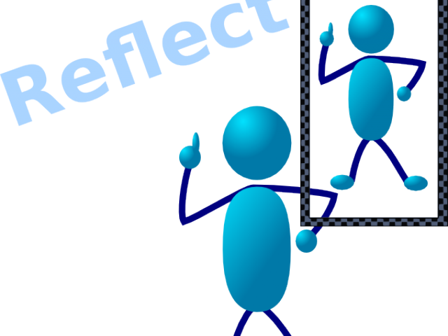 Reflection Clipart English - Self Reflection Clip Art (640x480)