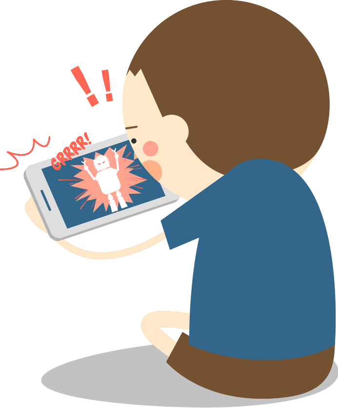 Clipart Boy Phone - Playing Games On Phone Cartoon (693x836)