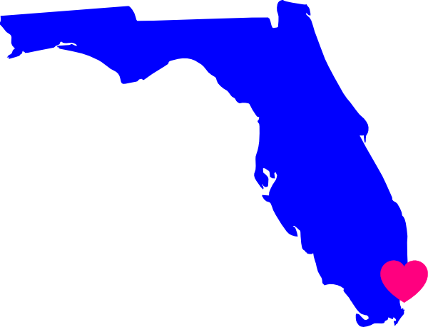 Cobalt Blue Florida - Florida Outline Blue (600x459)