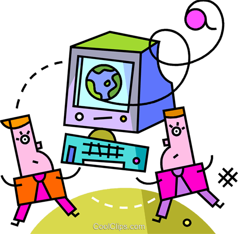 Computer Users Royalty Free Vector Clip Art Illustration - Computer Users Royalty Free Vector Clip Art Illustration (480x471)