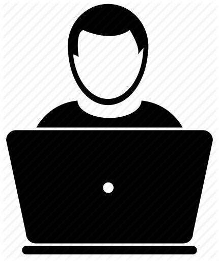 Icons Png Download - Man With A Laptop Icon (430x512)