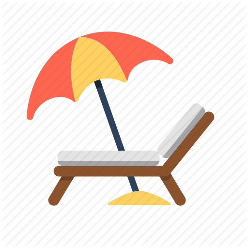 Beach Chair Cartoon Clipart Table Clip Art - Beach Chair Flat Png (512x512)