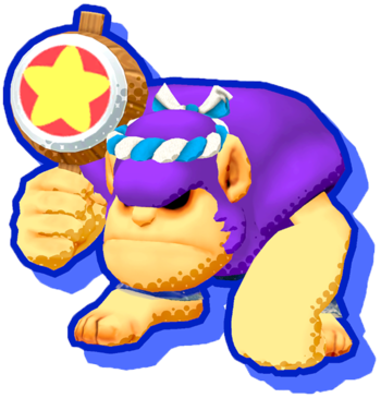 Crazy Clipart Bonkers - Kirby Star Allies Bonkers (350x365)