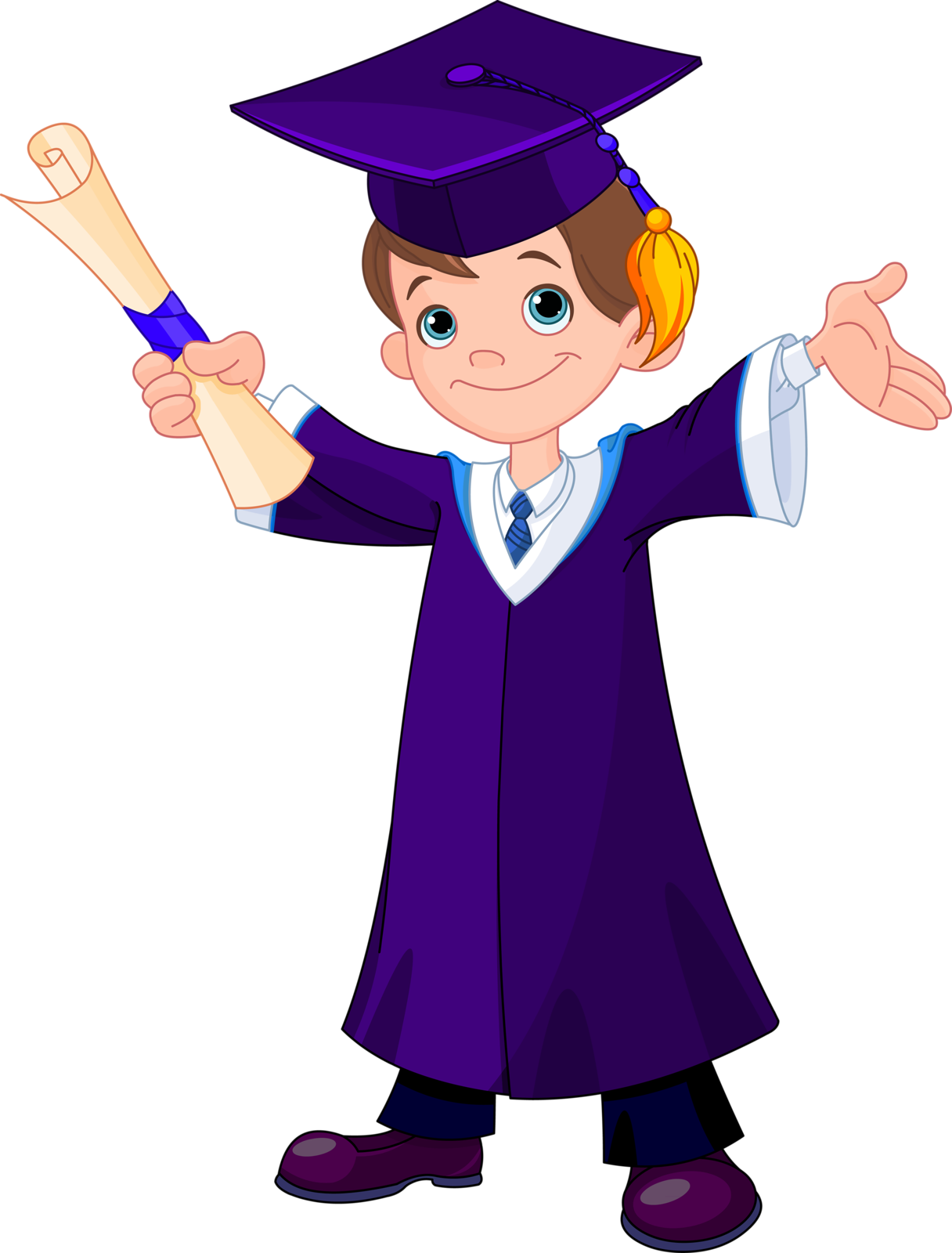 Boy Png Pinterest Clip Art - Animation Graduation Vector Free (1216x1600)