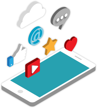 We Are Experts In Social Media Strategy For Telecom - Illustration (388x431)