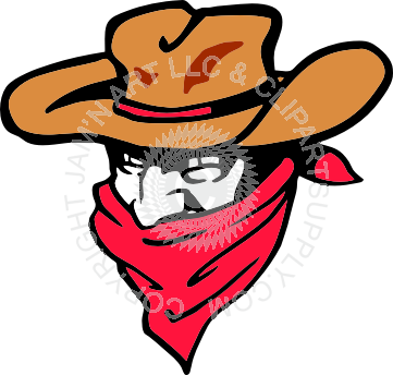 Cartoon Cowboy With Bandana (361x344)