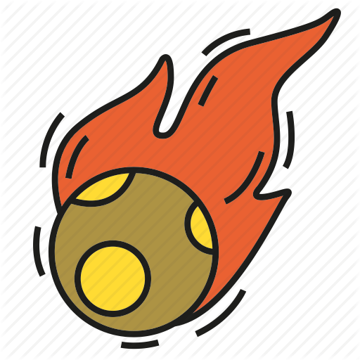 Disaster By Design Catastrophe Damage Fire Meteorite - Meteor On Fire Cartoon (512x512)