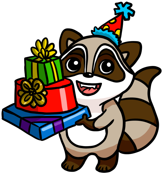 Bandit The Raccoon Messages Sticker-1 - Cartoon (618x618)
