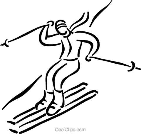 Clip Art Library Download Skiing Free Download Best - Skifahren Clipart Schwarz Weiß (480x457)