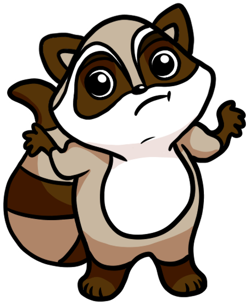 Bandit The Raccoon Messages Sticker-2 - Raccoon (618x618)