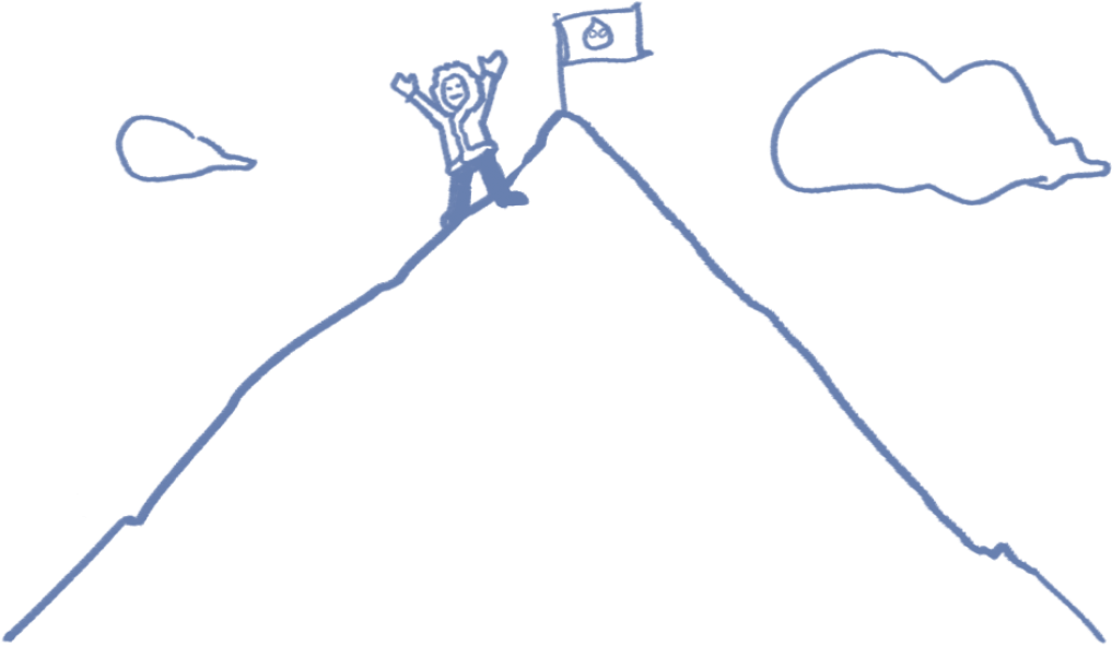 Doodle Of Person Climbing Mountain - Silver Lining Png (1047x650)