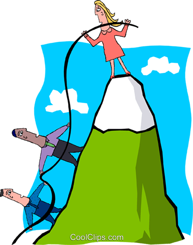 Business Climbing A Mountainside Royalty Free Vector - Phases Of First Year Teachers Attitudes Toward Teaching (377x480)