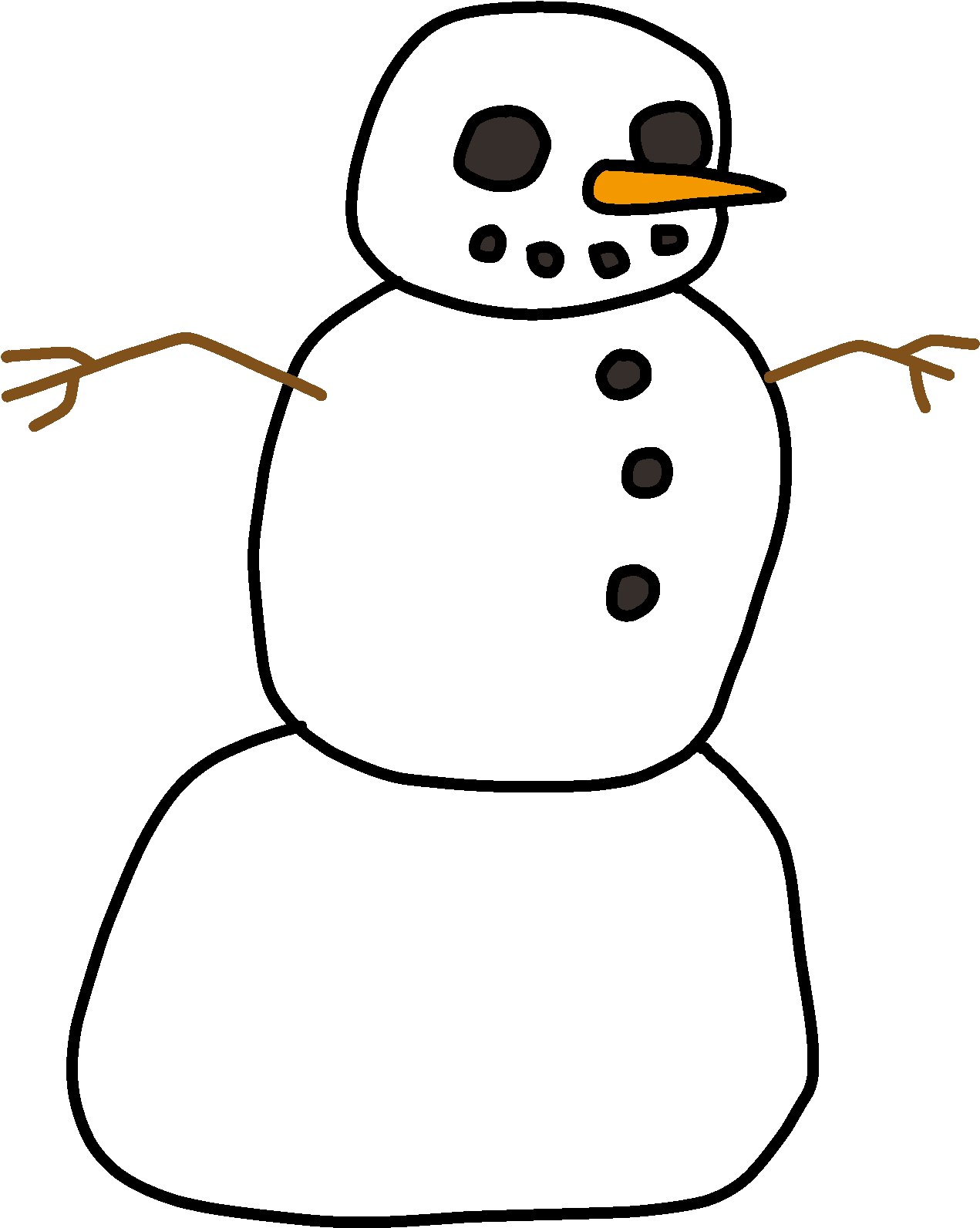 Snowman Clipart Plain - Snowman (1301x1617)