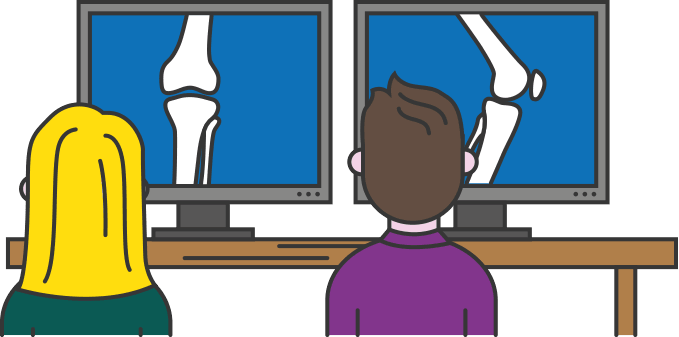 Svg Black And White Mature Student Radiography Careers - Radiographer Clip Art (679x337)