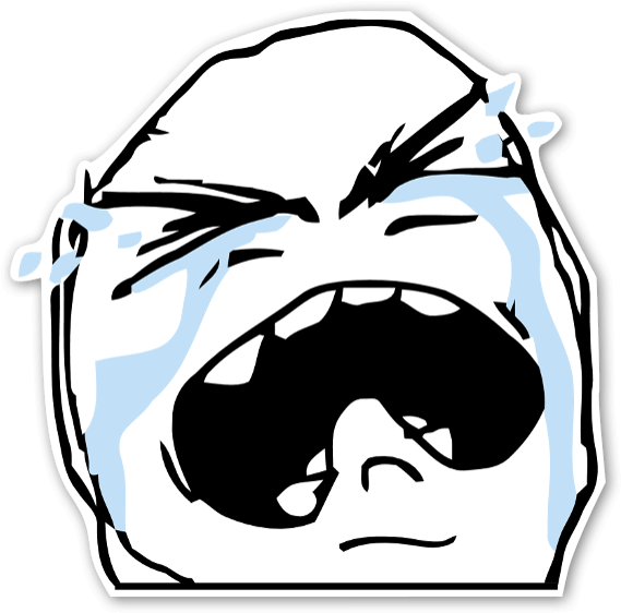 Memes Crying Sticker - Crying Troll Face Png (600x590)